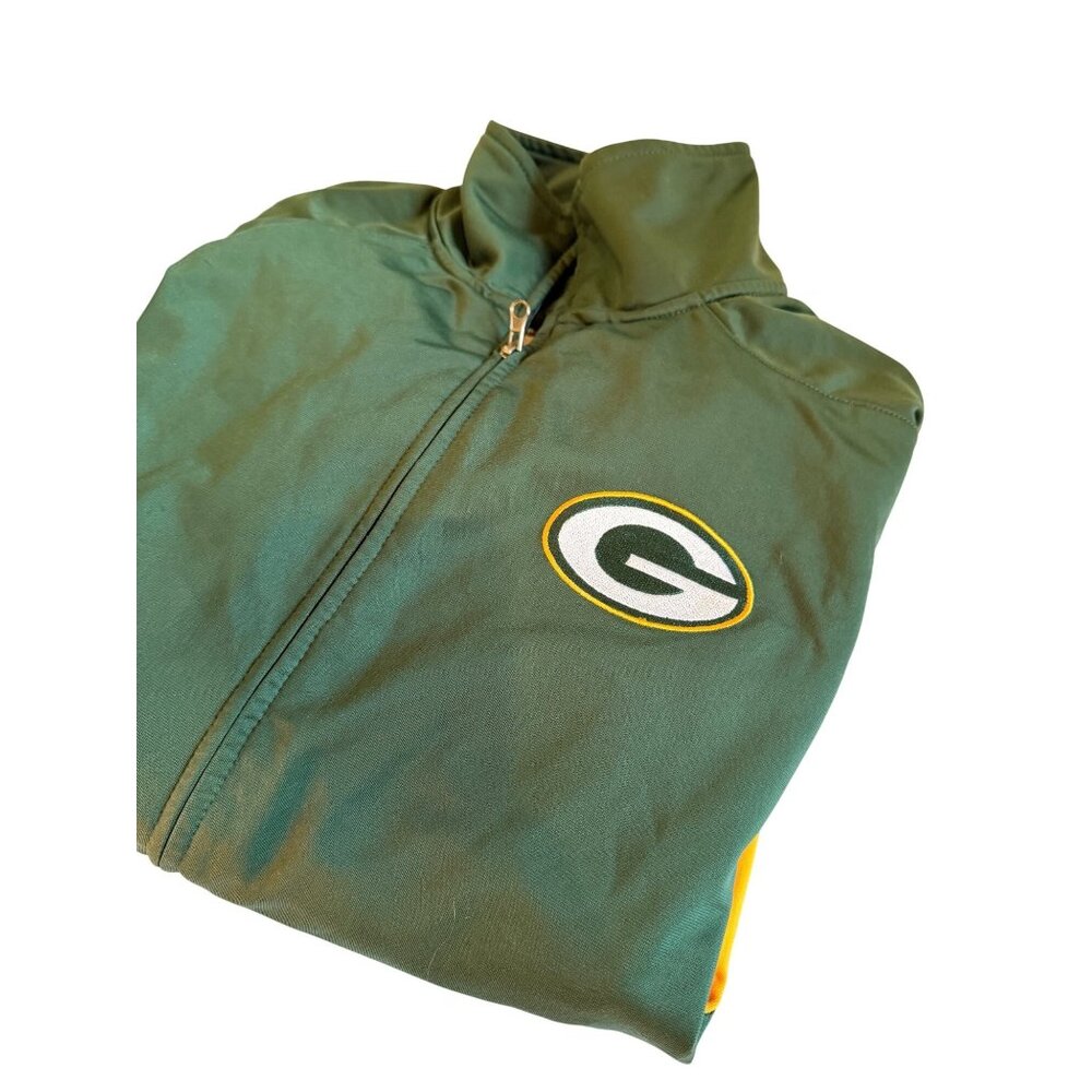 NFL Green Bay Packers Youth Team Apparel Jacket Green/Gold Size L (14/16) Full Z